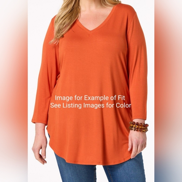 CATO Plus Size Gray Bracelet Sleeve V-Neck Tunic Top - Size 18/20W - Picture 8 of 9